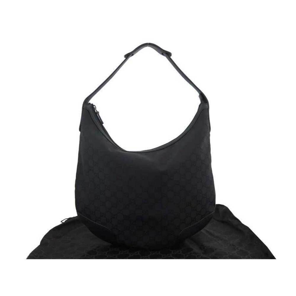 Gucci GG Web Shoulder Bag Black Leather